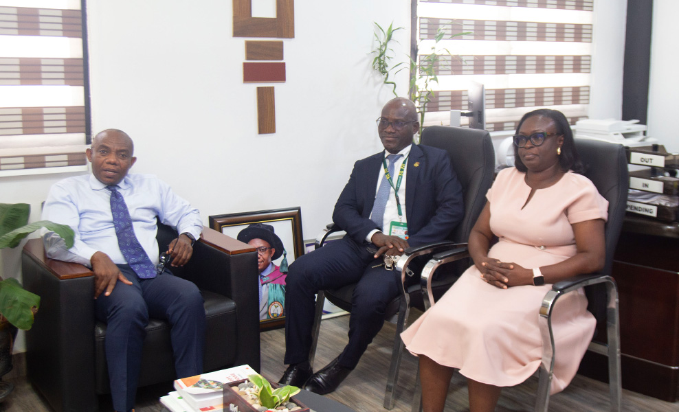 Prof Christian Agyare with a section of CHS Management
